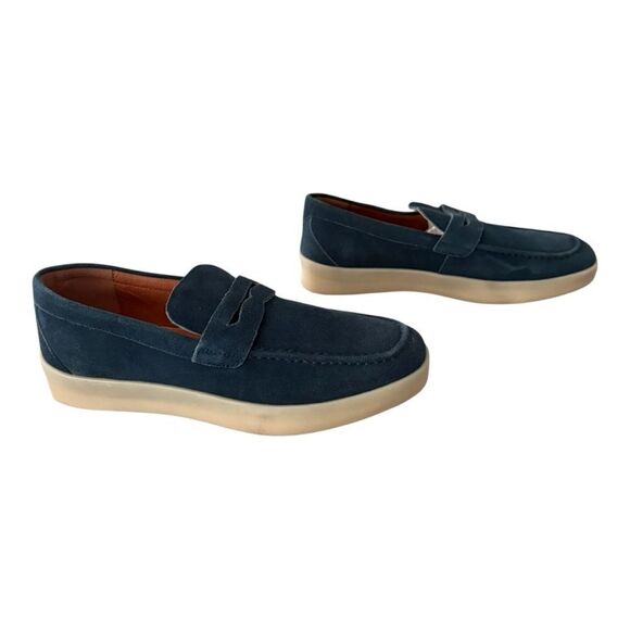 Men's Blue Loafers Vintage Foundry Company Edmond Loafer Leather Upper Navy 9.5 - Picture 3 of 12